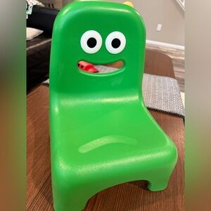 Green Kids Chair with Fun Face